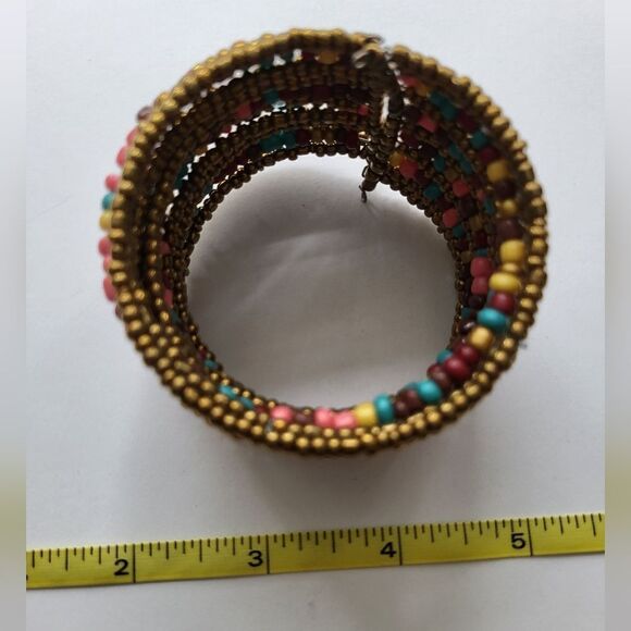 BOHO Beaded  Cuff Bracelet STUNNING 😍 - Picture 4 of 10